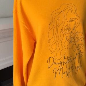 Gildan Women's Yellow Crew Neck Sweater